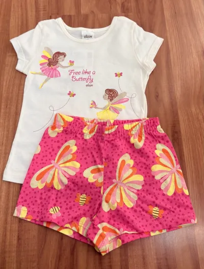 CONJUNTO FEMININO INFANTIL SEM MANGA+SHORTS R120