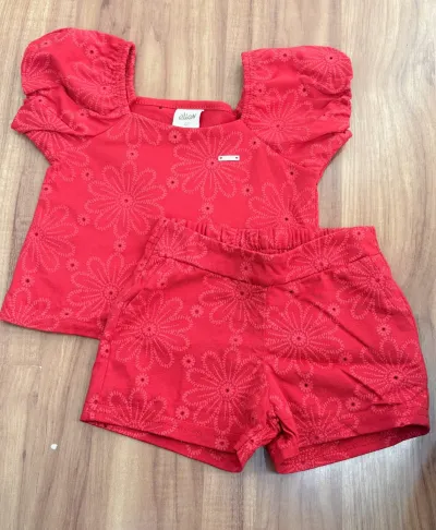 CONJUNTO FEMININO INFANTIL SEM MANGA+SHRT