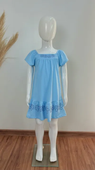 VESTIDO FEMININO INFANTIL SEM MANGA CURTO