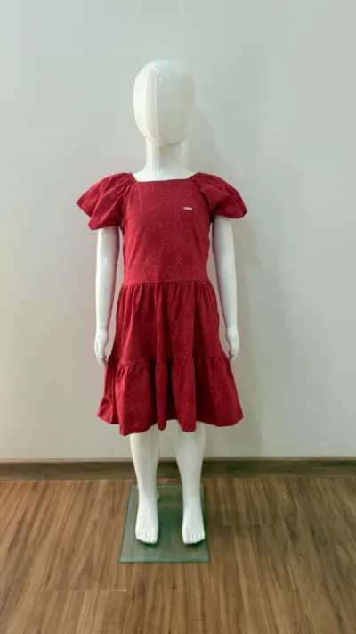 VESTIDO FEMININO INFANTIL SEM MANGA CURTO