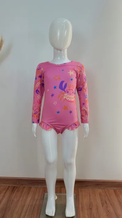 MAIO FEMININO INFANTIL MANGA LONGA PROTEÇÃO UV