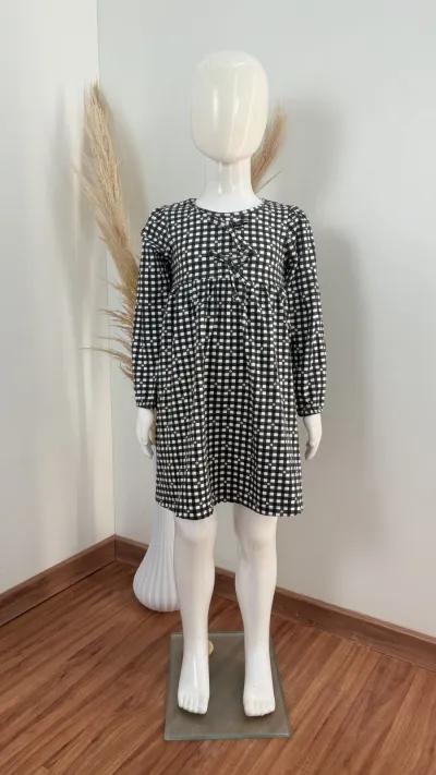 VESTIDO FEMININO INFANTIL MANGA LONGA CURTO