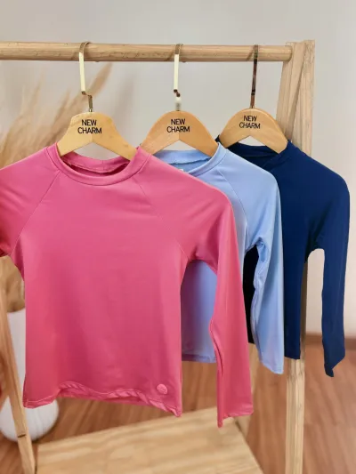 BLUSA UNISSEX INFANTIL MANGA LONGA PROTEÇÃO UV