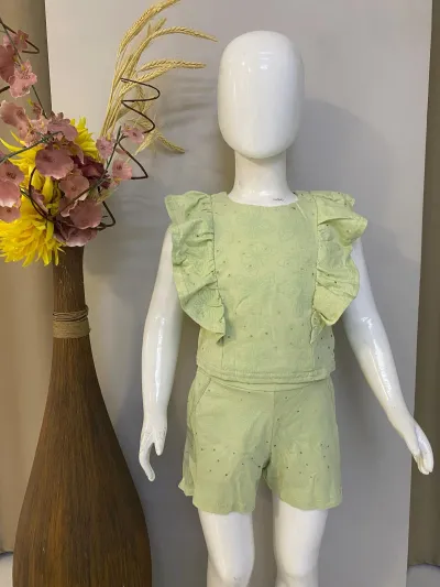 CONJUNTO FEMININO INFANTIL SEM MANGA+SHORTS R120