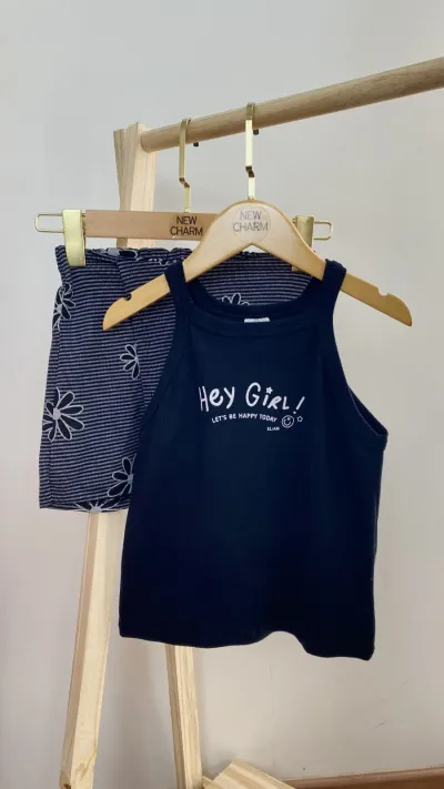 CONJUNTO FEMININO INFANTIL C/ALÇA+SHRT