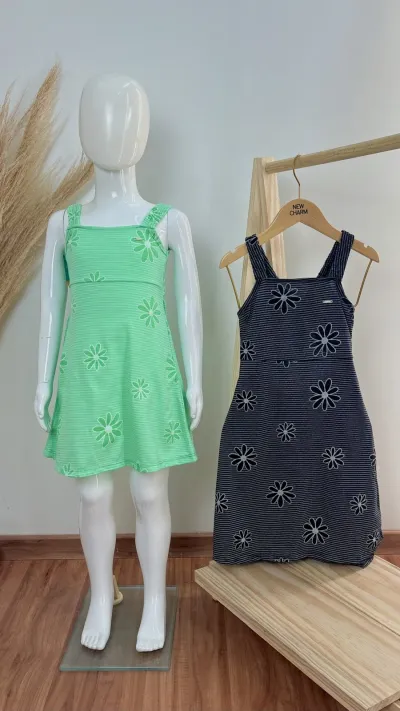 VESTIDO FEMININO INFANTIL C/ALÇA CURTO