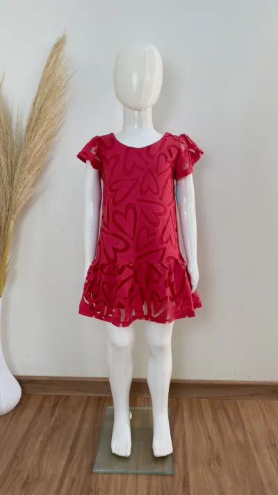 VESTIDO FEMININO INFANTIL SEM MANGA CURTO