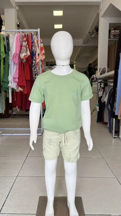 CONJUNTO MASCULINO INFANTIL SEM MANGA+BRASIL R120