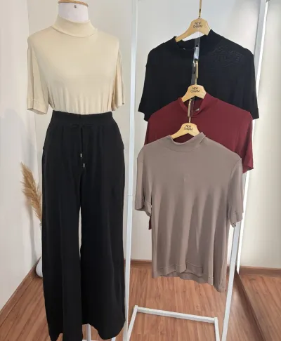 BLUSA FEMININO ADULTO SEM MANGA GOLA ALTA