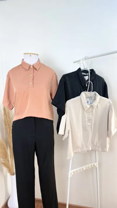 BLUSA FEMININO SEM MANGA POLO