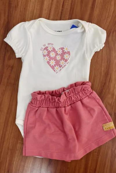CONJUNTO FEMININO INFANTIL BODY+SHORTS R39