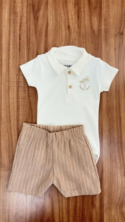 CONJUNTO MASCULINO INFANTIL BODY+SHRT