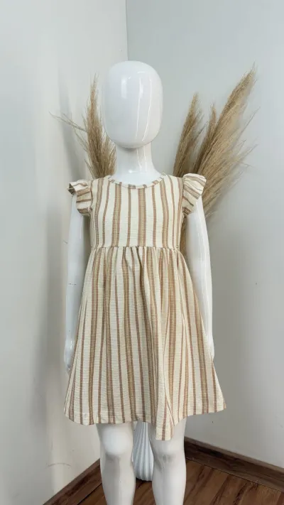 VESTIDO FEMININO INFANTIL SEM MANGA