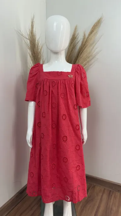 VESTIDO FEMININO INFANTIL SEM MANGA
