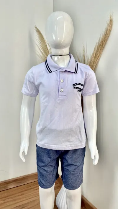 CONJUNTO MASCULINO INFANTIL SEM MANGA+SHORTS R39