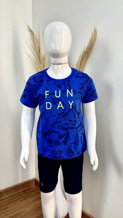CONJUNTO MASCULINO INFANTIL SEM MANGA+SHORTS R39