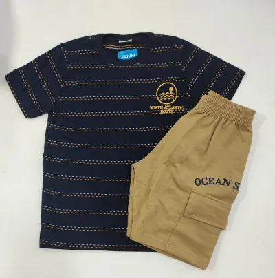 CONJUNTO MASCULINO INFANTIL SEM MANGA+SHORTS R39