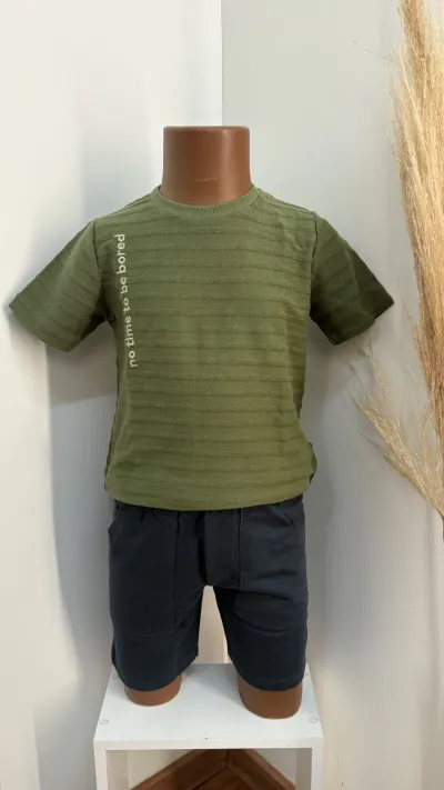 CONJUNTO MASCULINO INFANTIL SEM MANGA+SHORTS R39