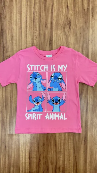 BLUSA FEMININO INFANTIL SEM MANGA STITCH