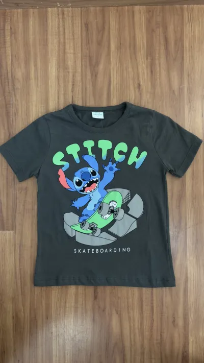 CAMISETA MASCULINO INFANTIL SEM MANGA STITCH