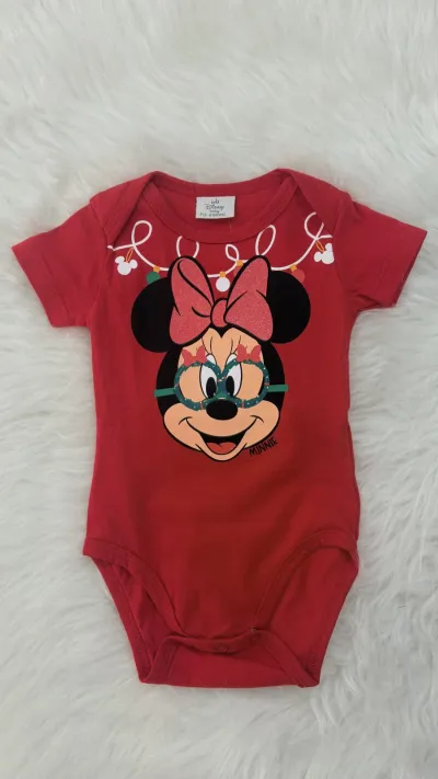 BODY FEMININO INFANTIL SEM MANGA MINNIE R39