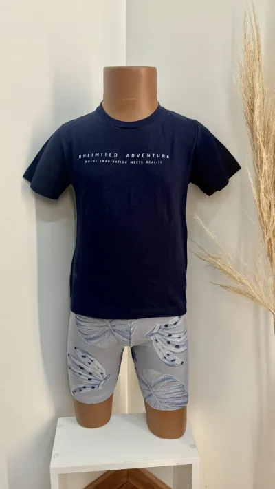 CONJUNTO MASCULINO INFANTIL SEM MANGA+SHORTS R39