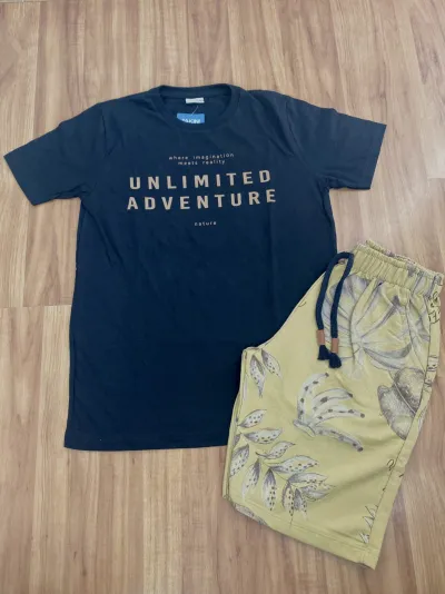 CONJUNTO MASCULINO INFANTIL SEM MANGA+SHORTS R39