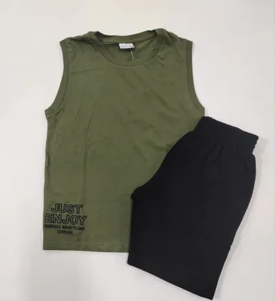 CONJUNTO MASCULINO INFANTIL REGATA+BERMUDA R39