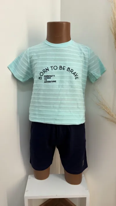 CONJUNTO MASCULINO INFANTIL SEM MANGA+SHORTS R39