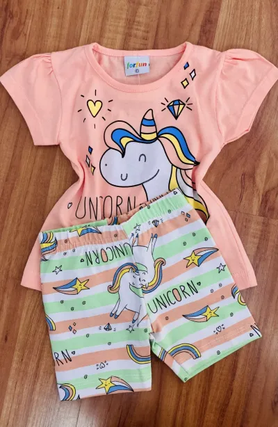 CONJUNTO FEMININO INFANTIL SEM MANGA R39