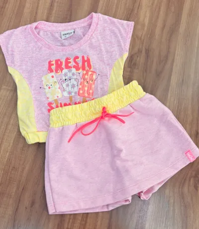 CONJUNTO FEMININO INFANTIL SEM MANGA R39