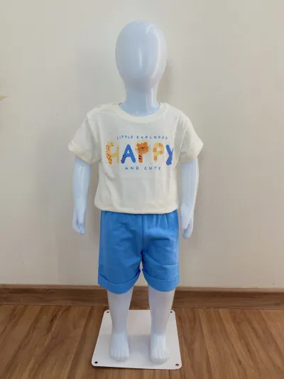 CONJUNTO MASCULINO INFANTIL SEM MANGA+BERMUDA