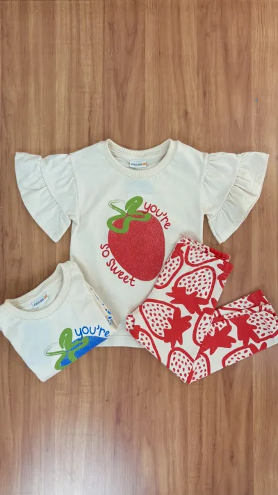 CONJUNTO FEMININO INFANTIL SEM MANGA+LEG