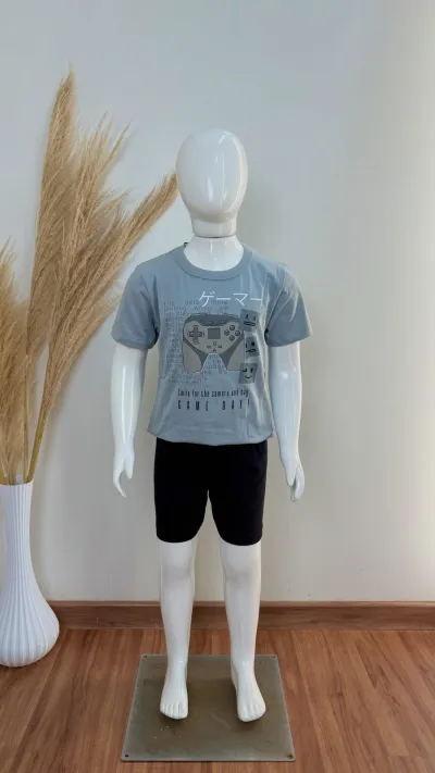 CONJUNTO MASCULINO INFANTIL SEM MANGA+BERMUDA