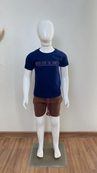 CONJUNTO MASCULINO INFANTIL SEM MANGA+BERMUDA