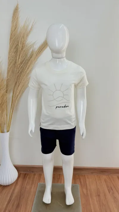 CONJUNTO MASCULINO INFANTIL SEM MANGA+BERMUDA
