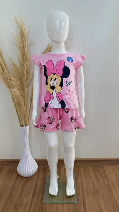 PIJAMA FEMININO INFANTIL SEM MANGA+SHRT