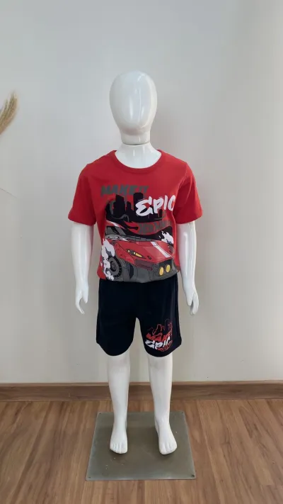 CONJUNTO MASCULINO INFANTIL SEM MANGA+BERMUDA