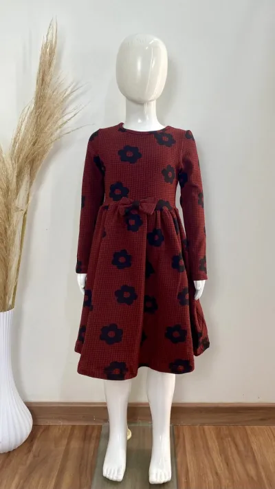 VESTIDO FEMININO INFANTIL MANGA LONGA