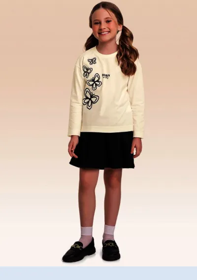 FAKINI — CONJUNTO FEMININO INFANTIL MANGA LONGA+SAIA