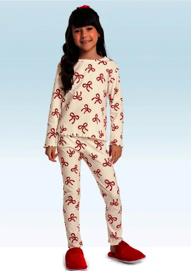 FAKINI — PIJAMA FEMININO INFANTIL MANGA LONGA+CALÇA