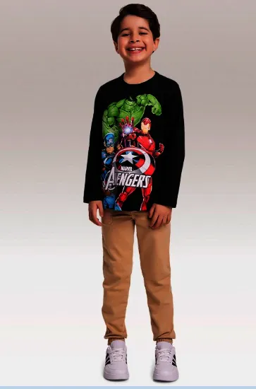 FAKINI — CAMISETA MASCULINO INFANTIL MANGA LONGA