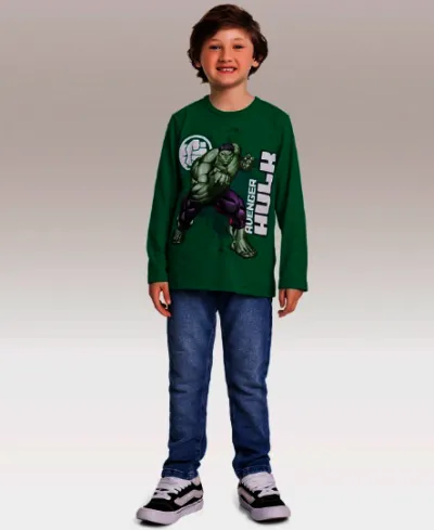FAKINI — CAMISETA MASCULINO INFANTIL MANGA LONGA