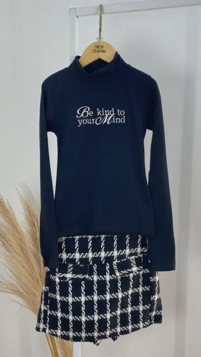 CONJUNTO FEMININO INFANTIL MANGA LONGA+SAIA
