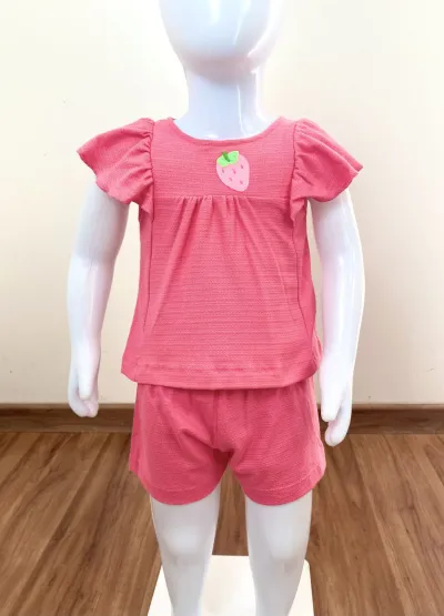 CONJUNTO FEMININO INFANTIL SEM MANGA+SHORTS