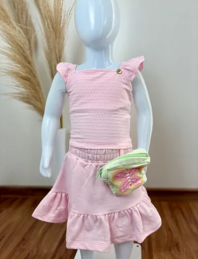 CONJUNTO FEMININO INFANTIL SM+SAIA
