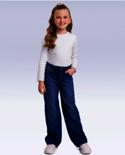 FAKINI — CALÇA FEMININO INFANTIL WIDE LEG LEG