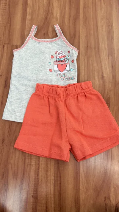 CONJUNTO FEMININO INFANTIL SM+SHORTS