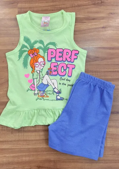 CONJUNTO FEMININO INFANTIL SM+SHORTS