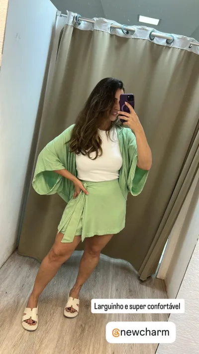 CONJUNTO FEMININO KIMONO+SHRT